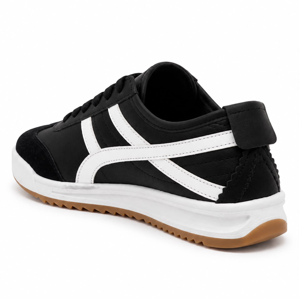 Tenis con Plataforma Corrida para Mujer-| Blanco/Negro