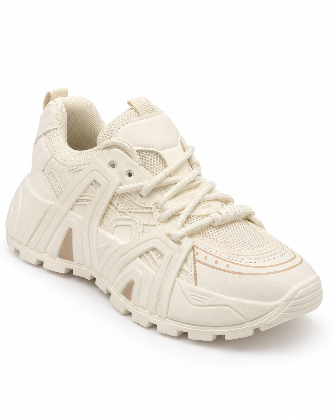 Tenis con Plataforma Corrida Antiderrapante - Latte