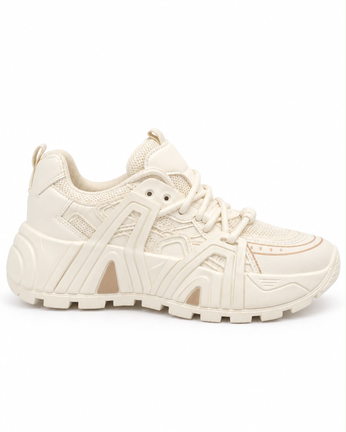 Tenis con Plataforma Corrida Antiderrapante - Latte