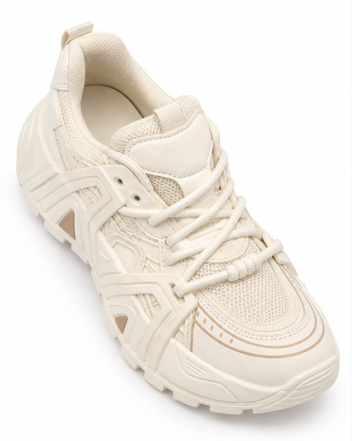 Tenis con Plataforma Corrida Antiderrapante - Latte