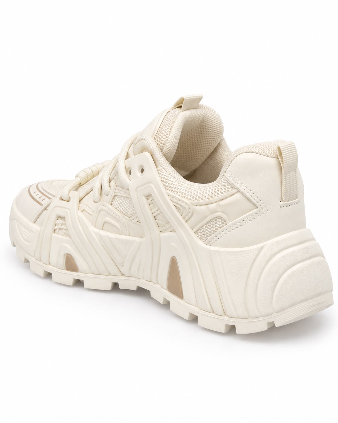 Tenis con Plataforma Corrida Antiderrapante - Latte