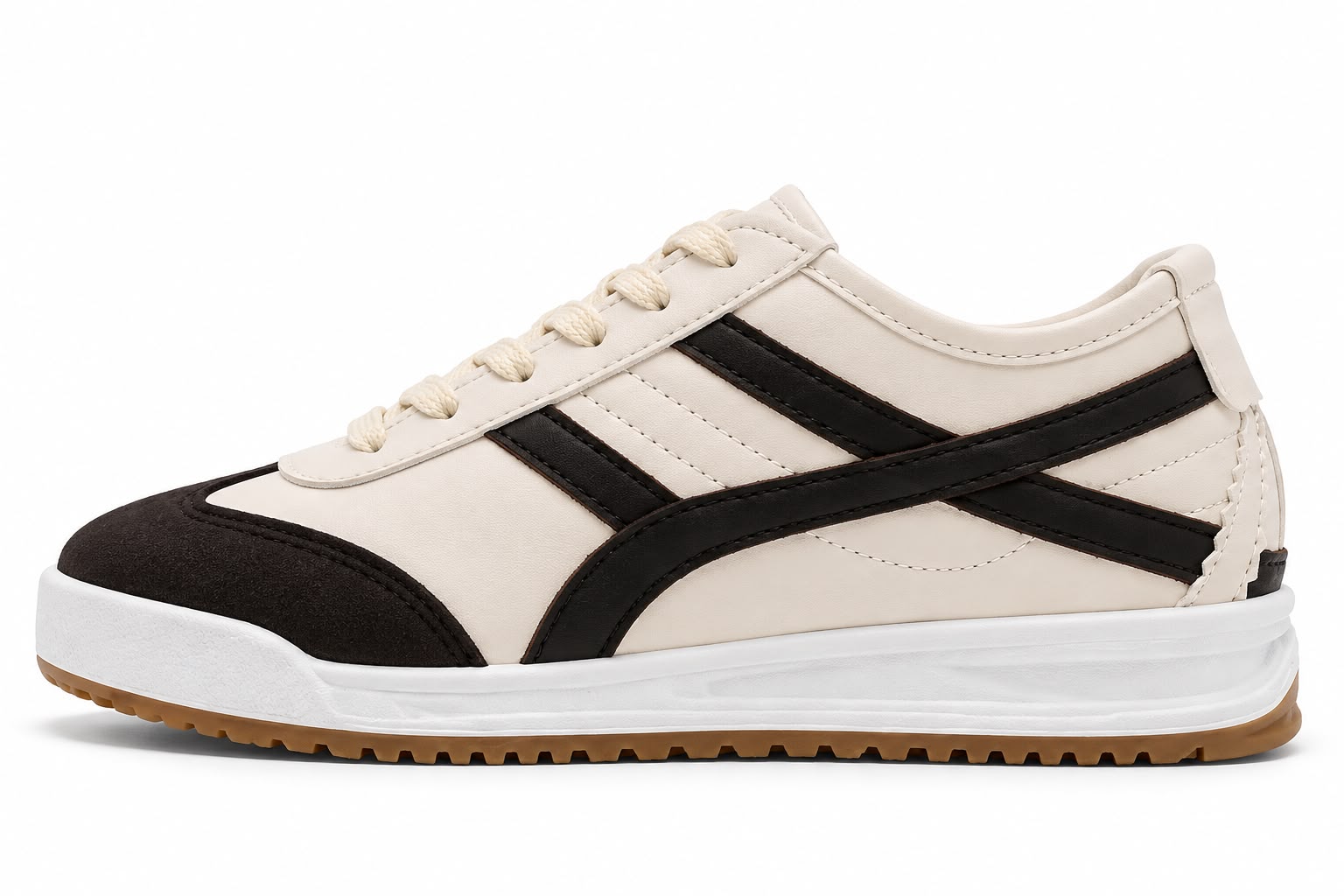 Tenis con Plataforma Corrida para Mujer-| Blanco/Negro