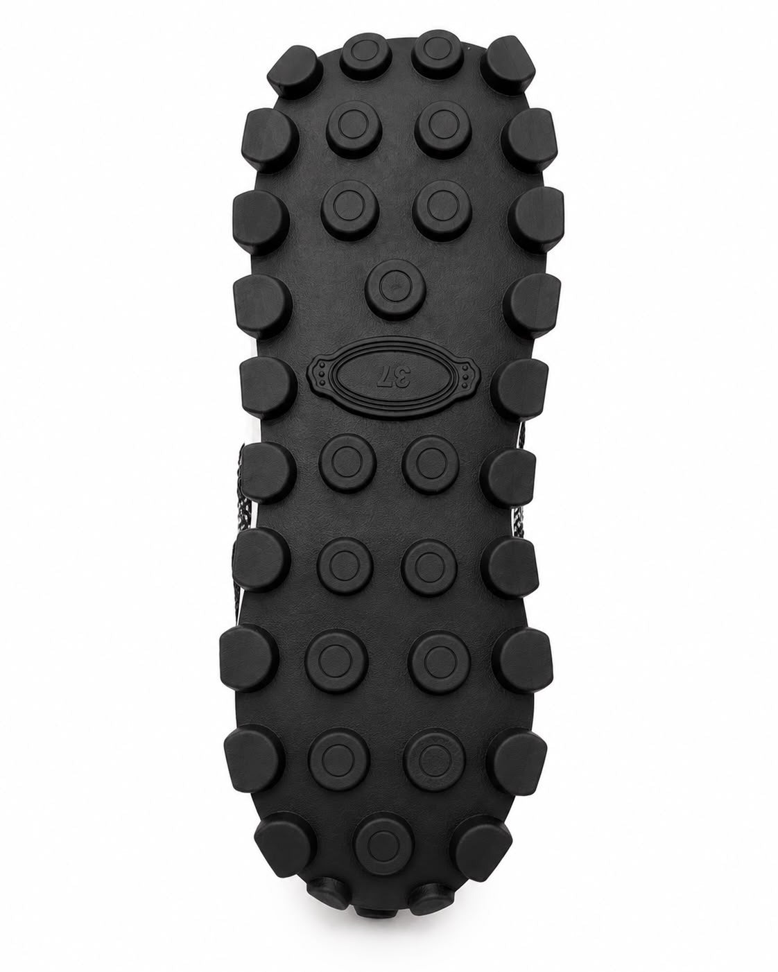 Tenis De Pedrería con Plataforma Corrida Antiderrapante -Negro