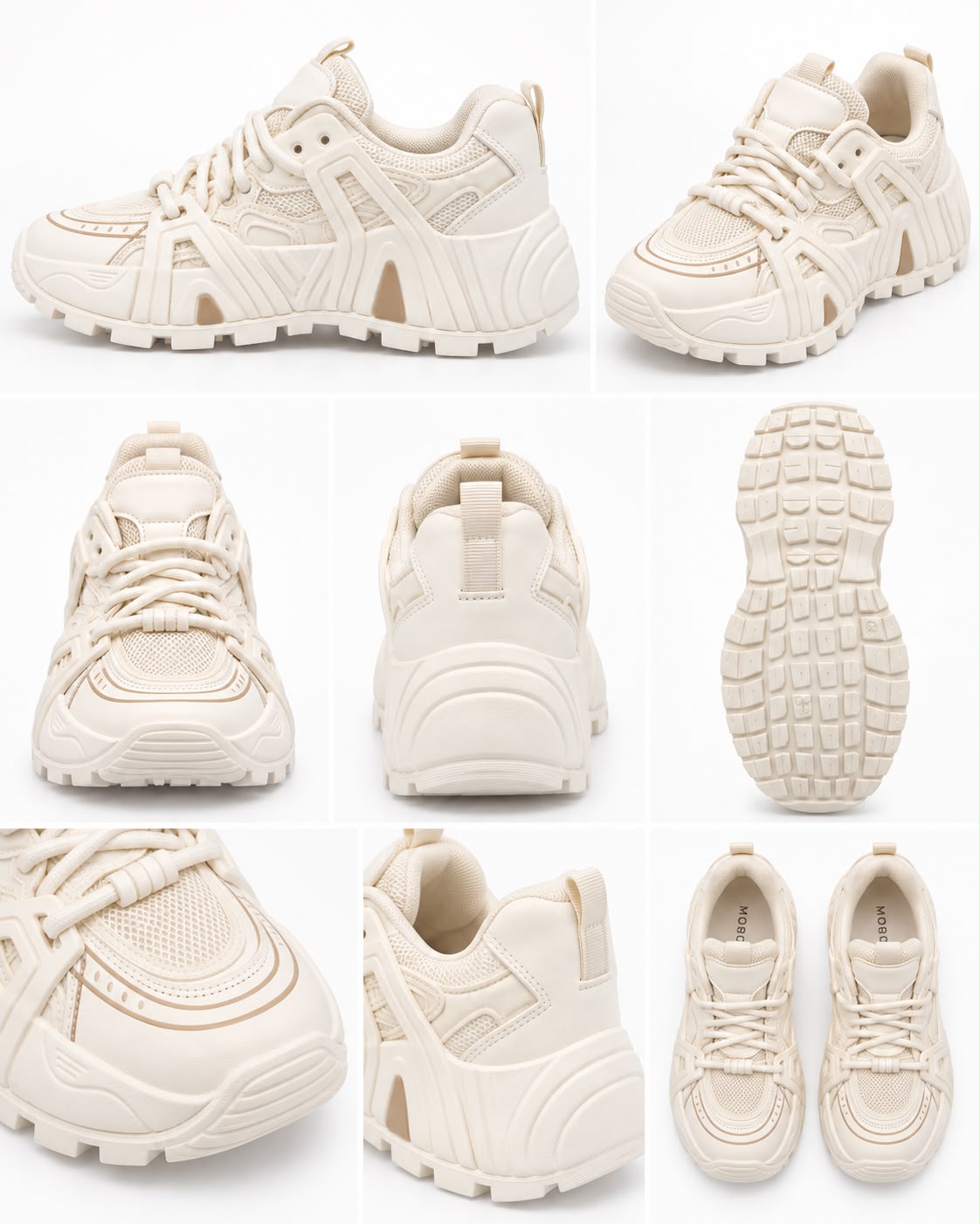 Tenis con Plataforma Corrida Antiderrapante - Latte