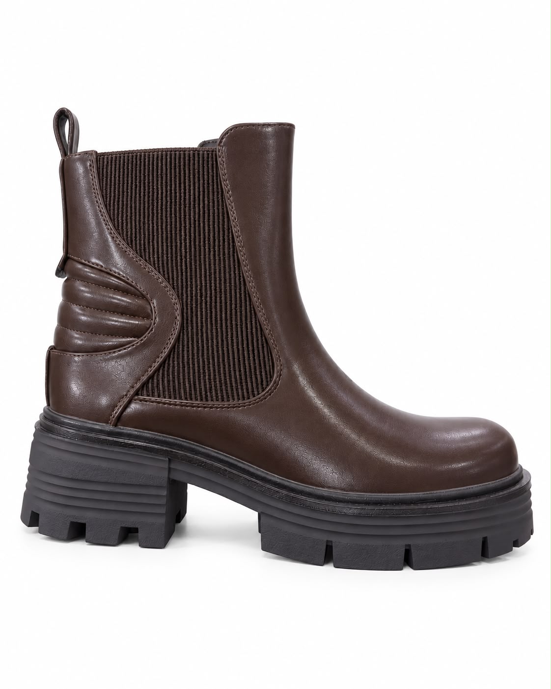 Botín De Plataforma Corrida Con Helastcio 5CM- Negro