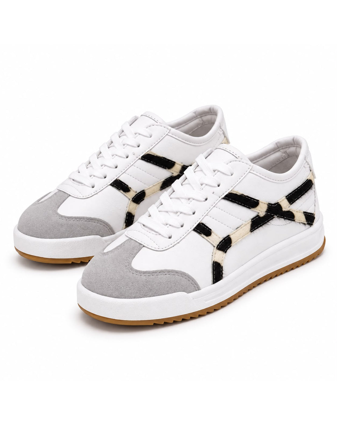 Tenis con Plataforma Corrida para Mujer-| Blanco/Animal print