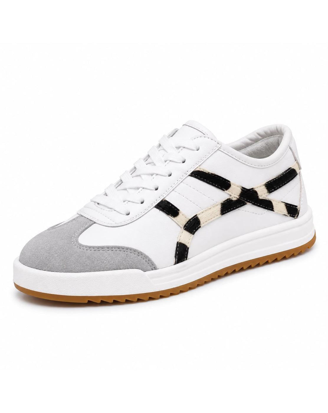 Tenis con Plataforma Corrida para Mujer-| Blanco/Animal print