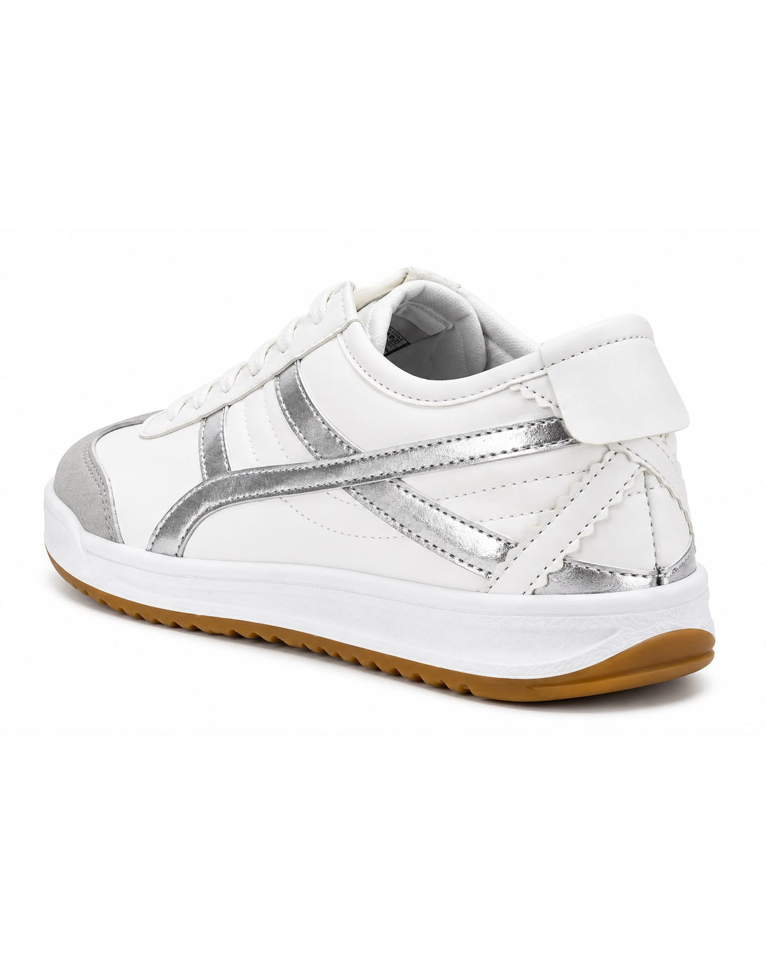 Tenis con Plataforma Corrida para Mujer-| Plateado