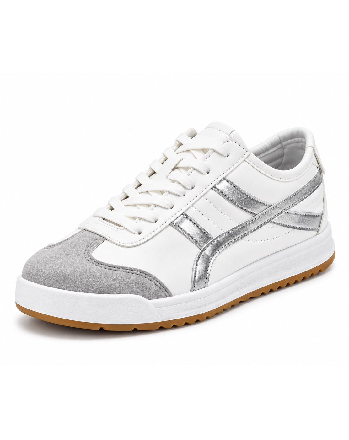 Tenis con Plataforma Corrida para Mujer-| Plateado
