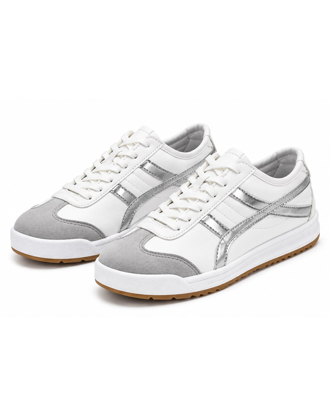 Tenis con Plataforma Corrida para Mujer-| Plateado