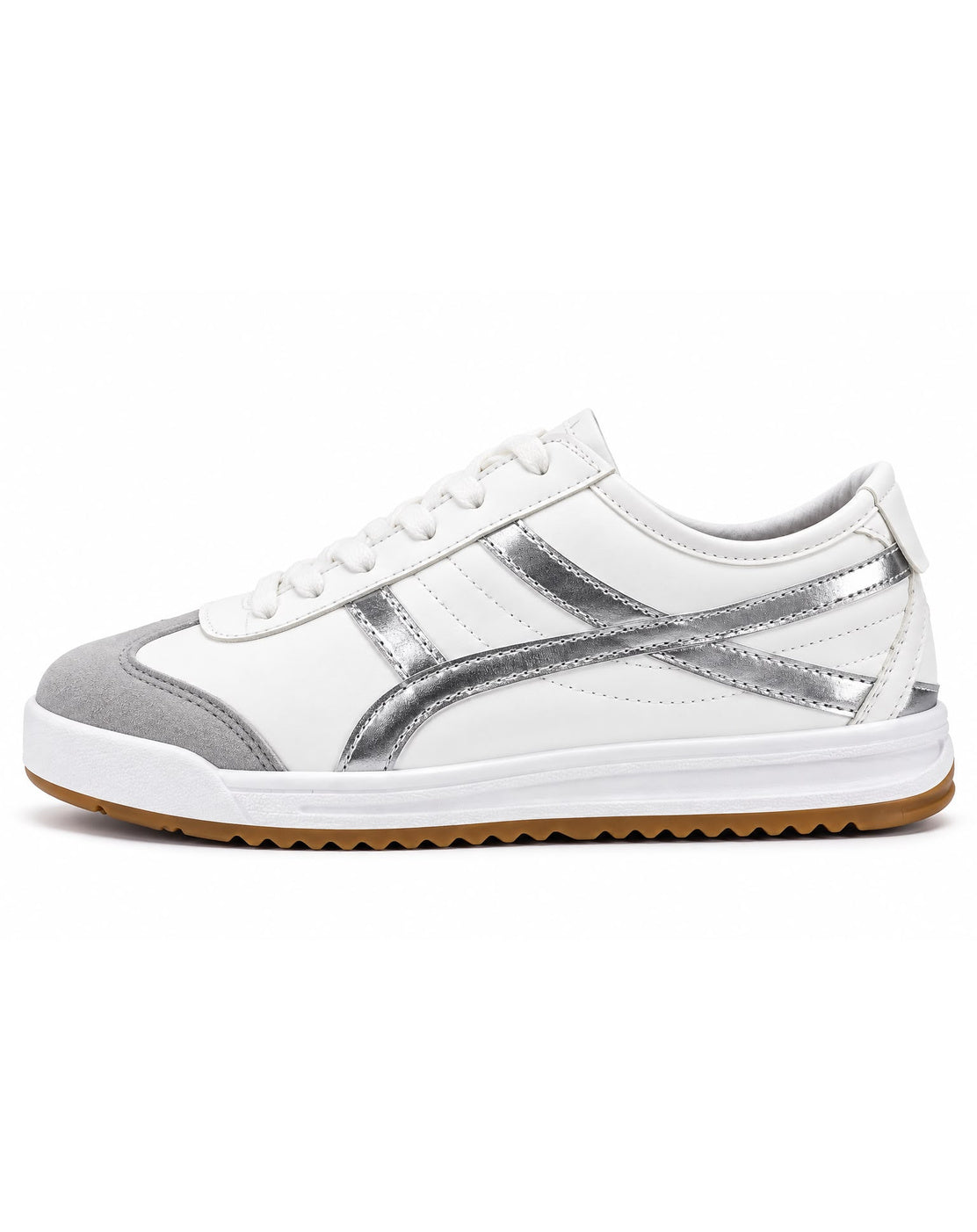 Tenis con Plataforma Corrida para Mujer-| Plateado