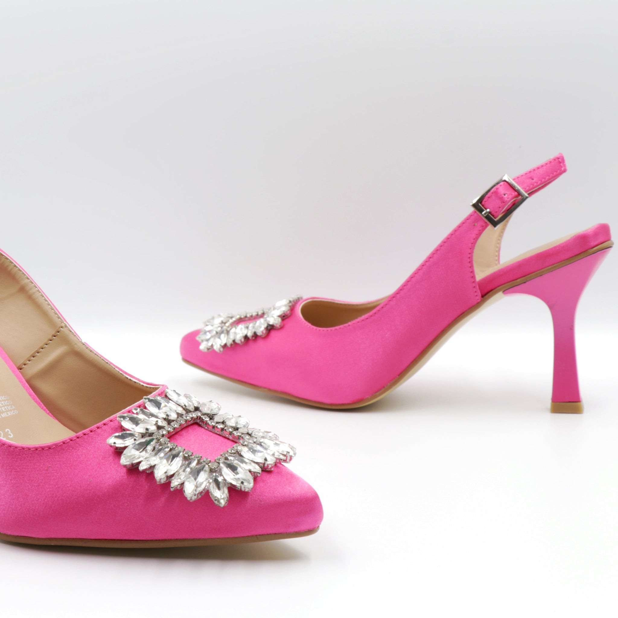 Zapatilla Puntal Elegante Pedrería Rosa Razo-01