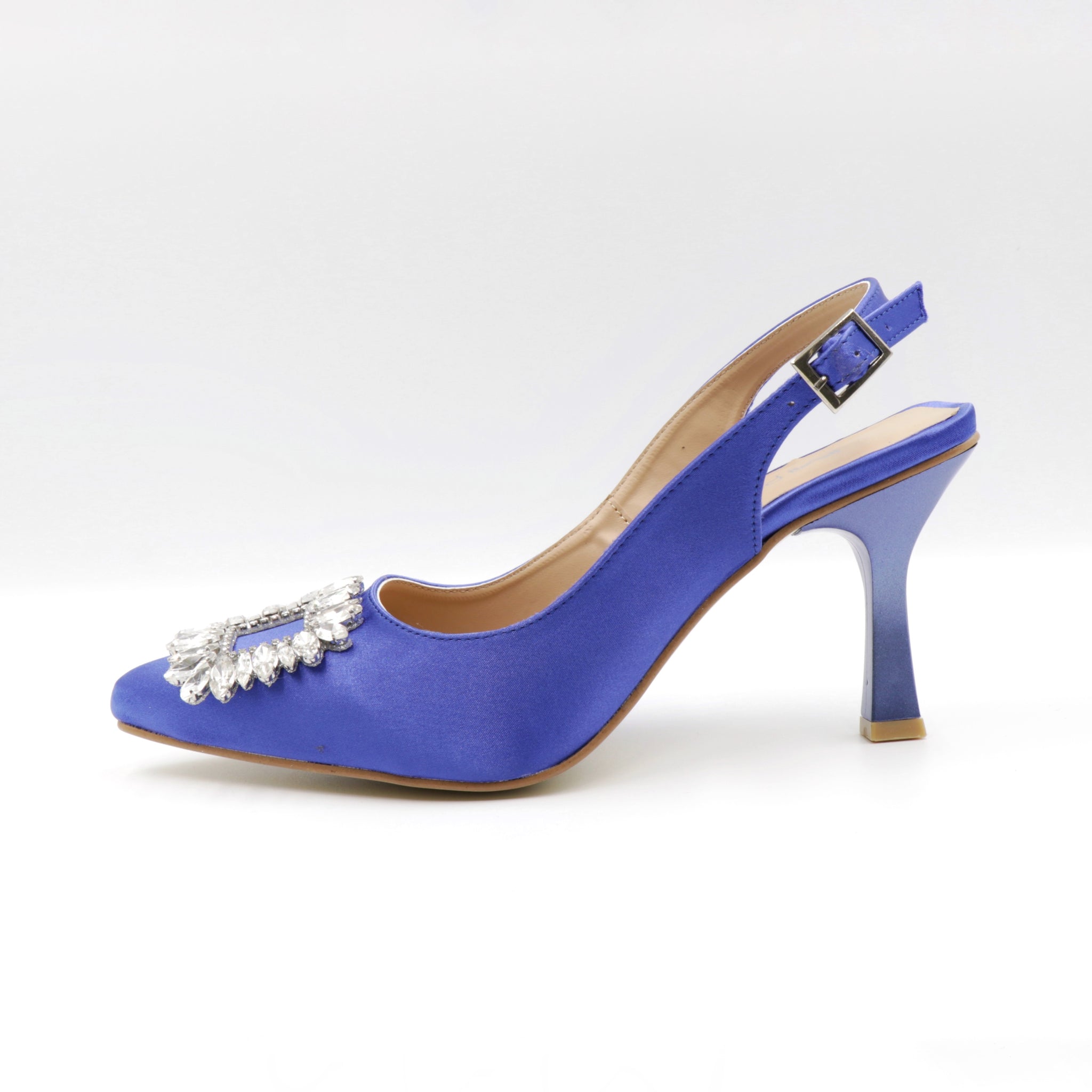 Zapatilla Puntal Elegante Pedrería Azul Razo-01